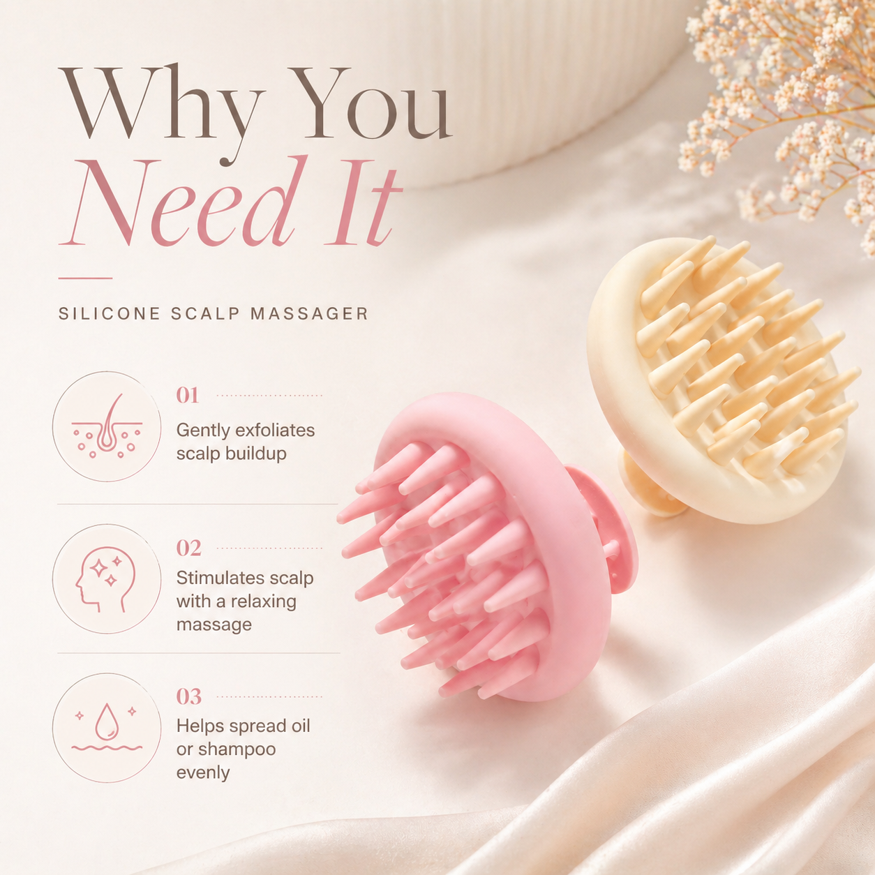 100% Medical-Grade Silicone Scalp Massager