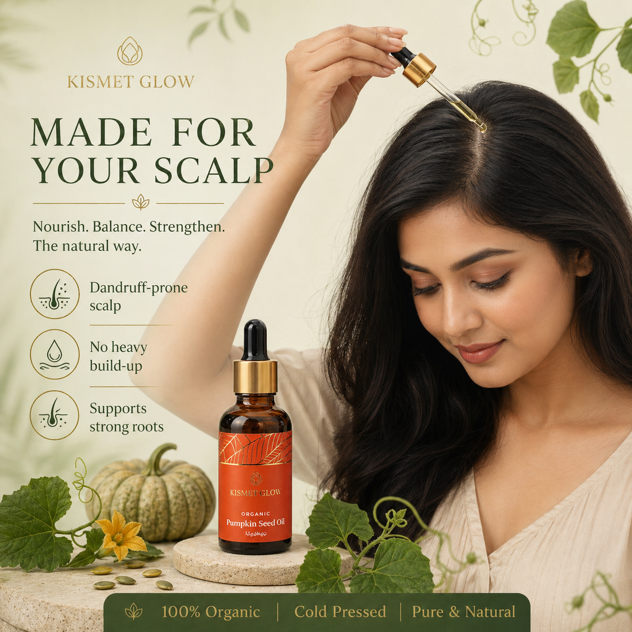 Organic Pumpkin Seed hair Oil 30 ml | Best Top Gain Oil