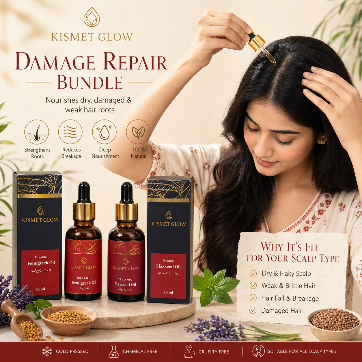 Damage Repair Bundle | Flaxseed & Fenugreek Oil